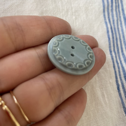 【フランス vintage 1930’s ボタン】 ☆ エッグシェルブルー ☆フランス製ヴィンテージボタン 6枚目の画像
