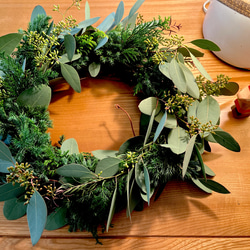 ユーカリが香る ナチュラル クリスマスリース リース The