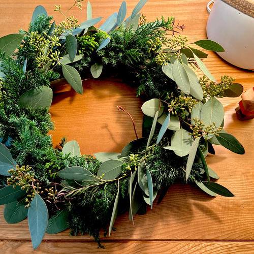 ユーカリが香る ナチュラル クリスマスリース リース The