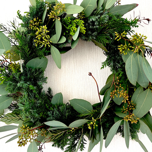 ユーカリクリスマスローズリース クリスマスローズとユーカリのリース - ナチュラルリース森の木