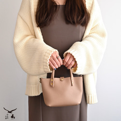 MCM ブラウンレザートートバッグ　汚れ少し有り ミニトートバッグ 【 シュリンクレザー 】 本革 姫路レザー
