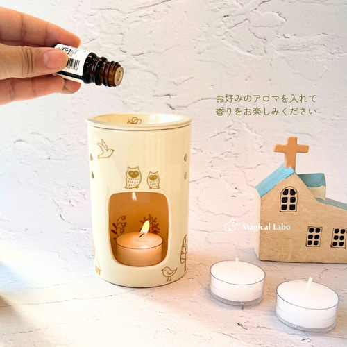 森の北欧柄癒しアロマポット＊2種☆キャンドル☆アロマ ディフューザー