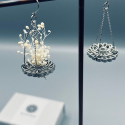 錫製　koichiro’s花留め -イヤリング- 2枚目の画像