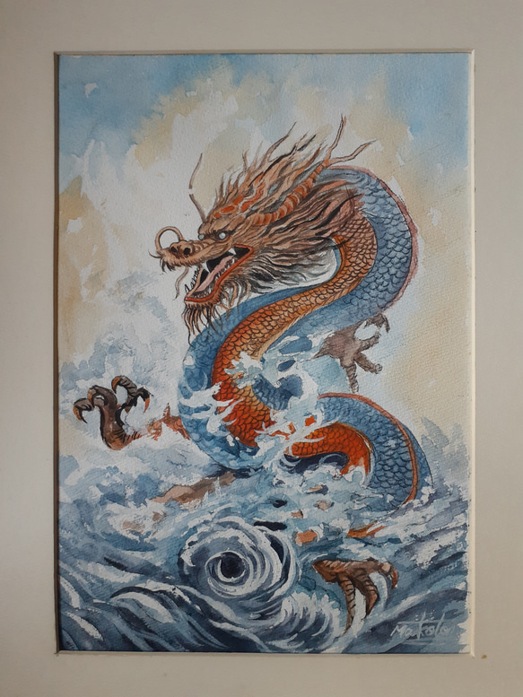 水彩画 2024年干支/荒波に舞う龍 絵画 makochin 通販 16912982 水彩画 2024年干支/荒波に舞う龍 絵画 makochin 通販 16912982