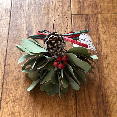 予約販売】クリスマス ミニ リース ユーカリミルフィーユ 2点