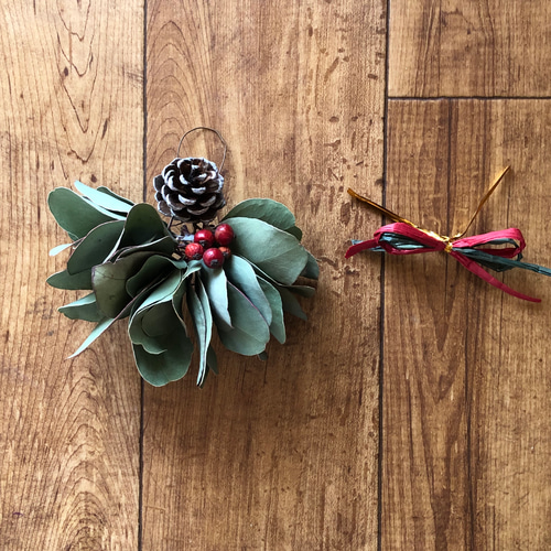 予約販売】クリスマス ミニ リース ユーカリミルフィーユ 2点