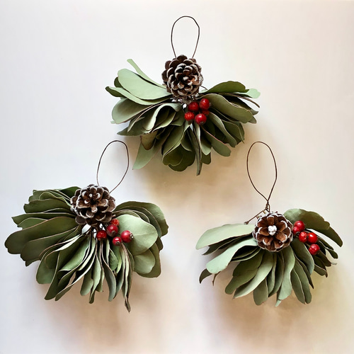 予約販売】クリスマス ミニ リース ユーカリミルフィーユ 2点