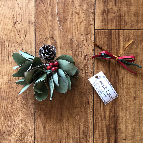 予約販売】クリスマス ミニ リース ユーカリミルフィーユ 2点