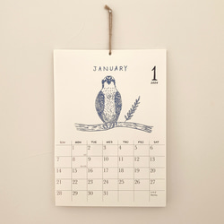 2024鳥類カレンダー　壁掛けタイプ（日曜始まりと月曜始まり選べます♪） 3枚目の画像