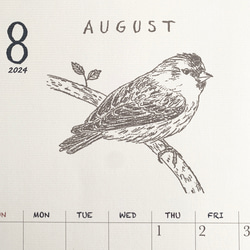 2024鳥類カレンダー　壁掛けタイプ（日曜始まりと月曜始まり選べます♪） 13枚目の画像