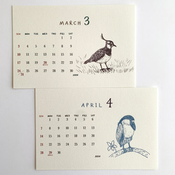 2024鳥類カレンダー　卓上タイプ　木製台座付き（日曜始まりと月曜始まり選べます♪） 6枚目の画像
