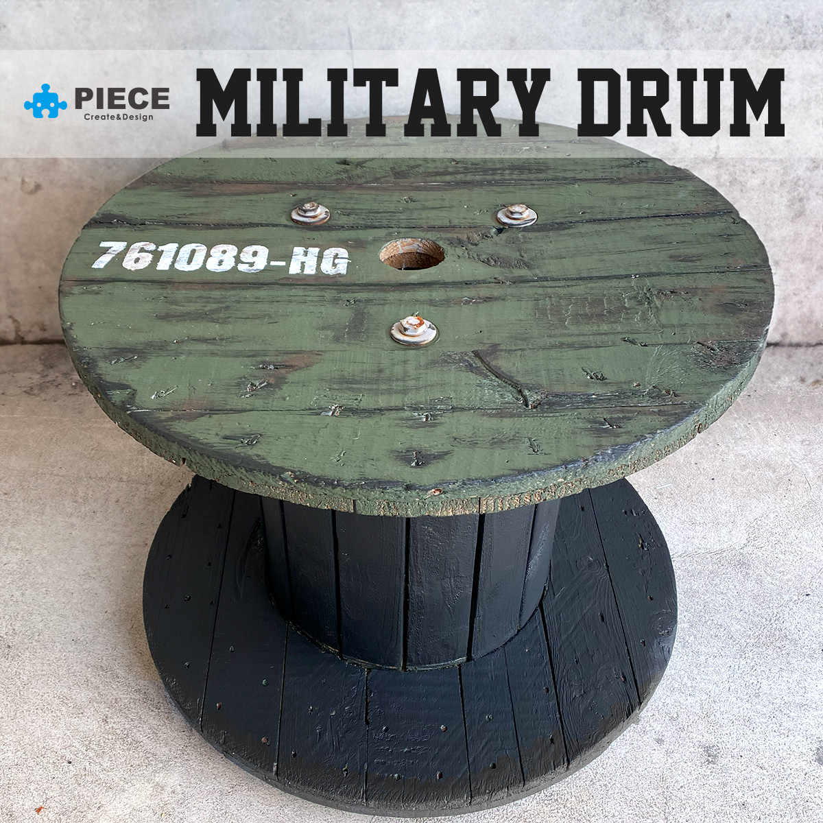 ガレージ男前テーブル BROOKLYN アウトドア ガーデニング 電線ドラム