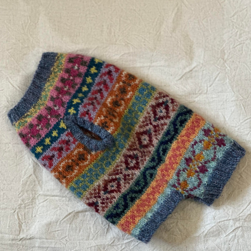 犬服 ニット セーター 手編みオーダー ウール100%