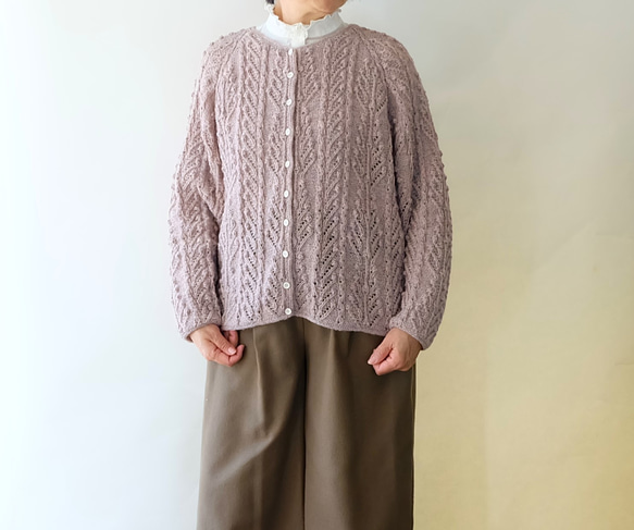 秋冬　手編み カーディガン -「Minori　Cardigan」 1枚目の画像