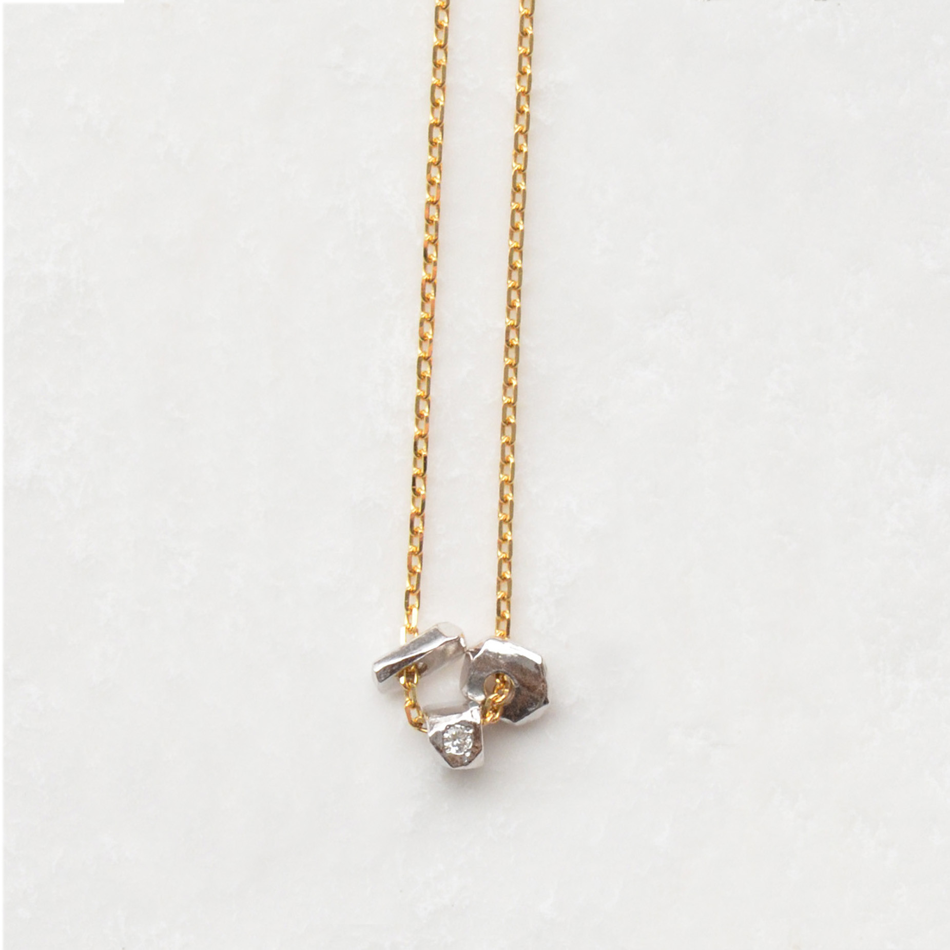 ダイヤモンドのコンビネーションネックレス｜SV｜SNN-001-YGC