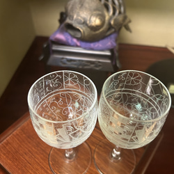 和柄　ペアワイングラス 2枚目の画像