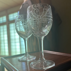 和柄　ペアワイングラス 1枚目の画像