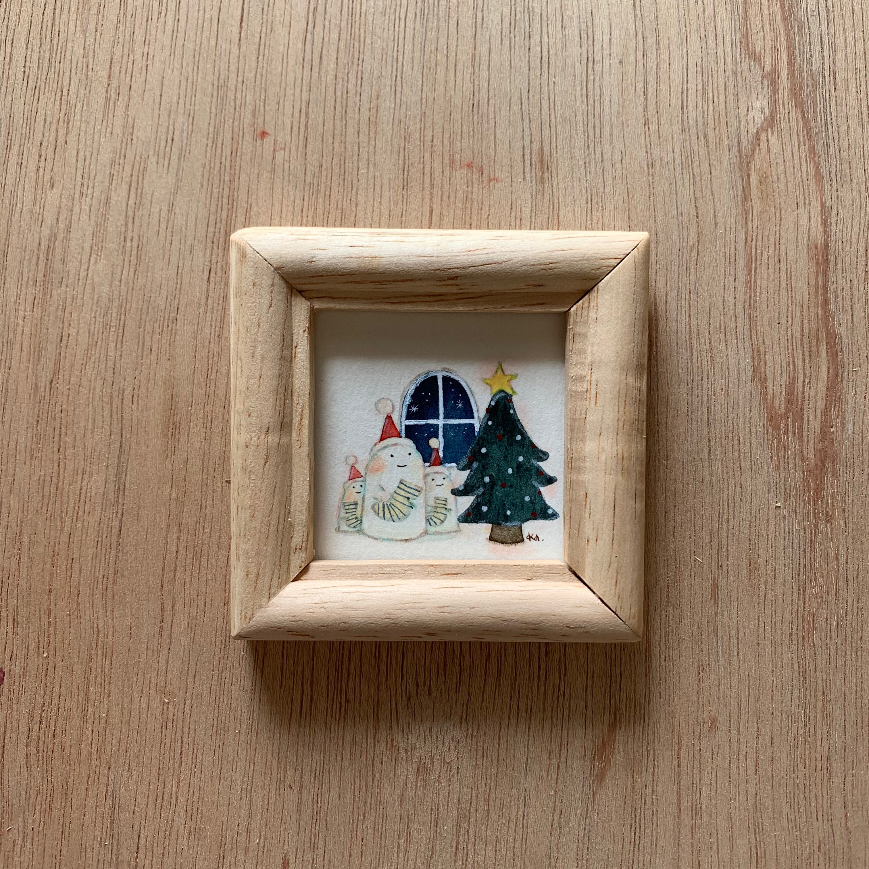 「クリスマスソックス」ミニ額　原画