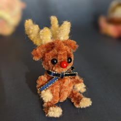 試作品 小さなトナカイ モールアート 冬 クリスマス ミニチュア 人形