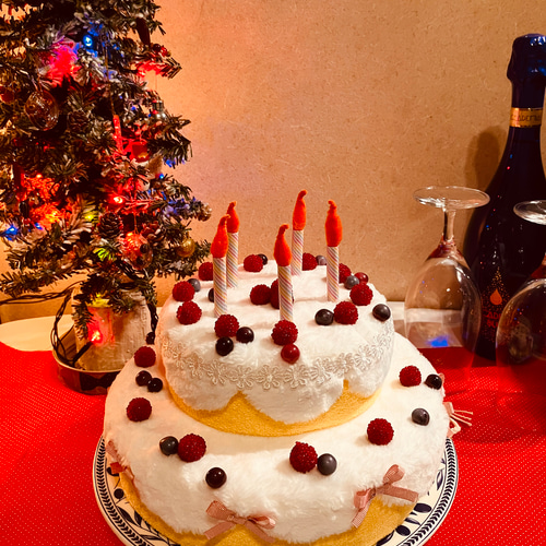 受注制作｝ロウソクの火が消える！ ホールケーキ ままごと クリスマス