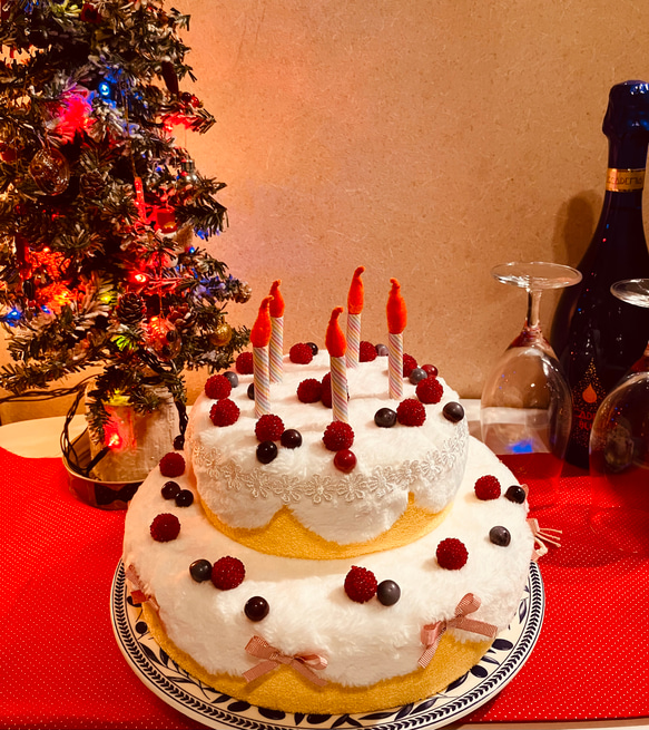 受注制作｝ロウソクの火が消える！ ホールケーキ ままごと クリスマス