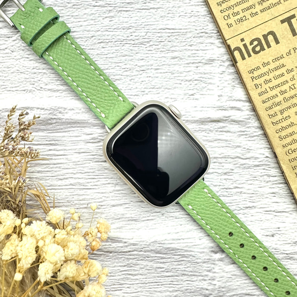 2075 Apple Watch エルメス　ヴェール　ルソー　グリーン　レザー 2075 Apple Watch エルメス ヴェール ルソー グリーン レザー