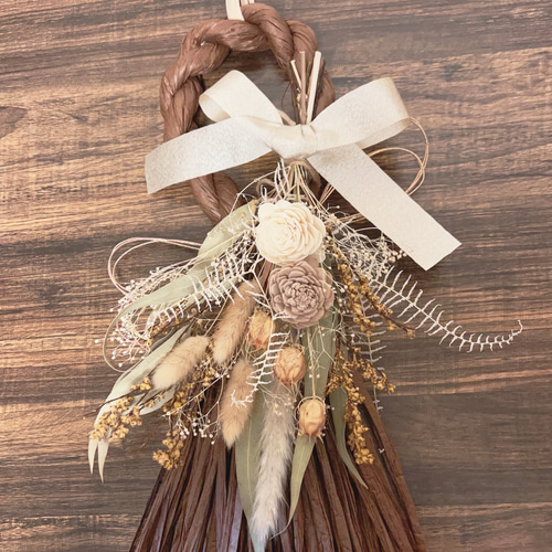 しめ縄 2way スワッグに出来るしめ縄 お正月飾り 玄関飾り しめ飾り