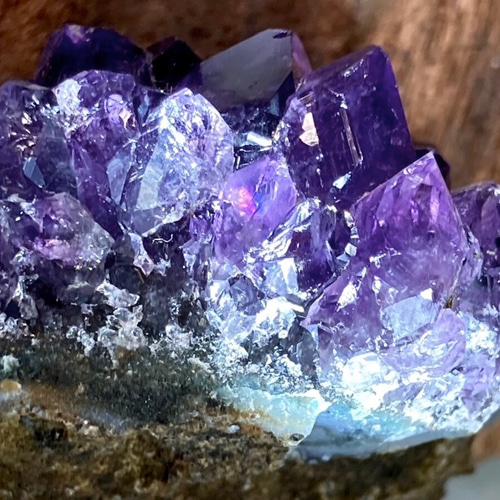愛の守護石♡】レインボー ウルグアイ産 アメジスト クラスター 原石