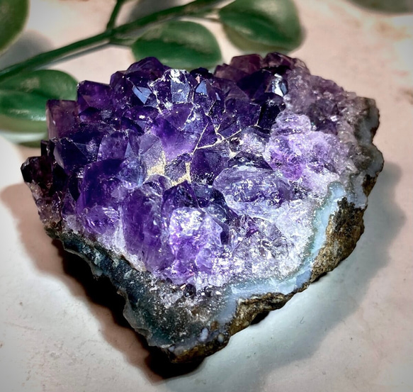 愛の守護石♡】レインボー ウルグアイ産 アメジスト クラスター 原石