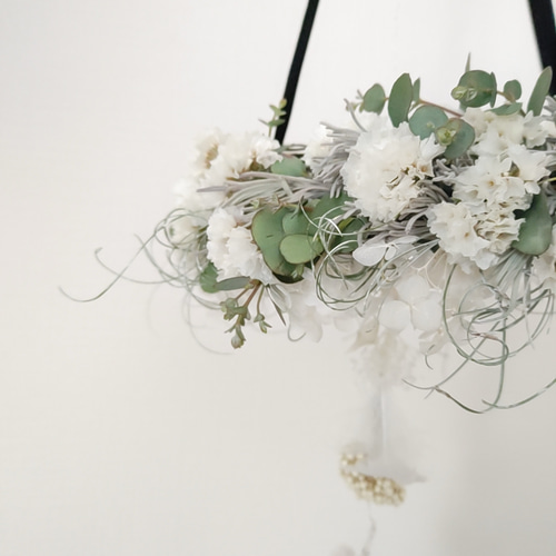 白スターチス フライングリース リース champ de fleure 通販 16914225