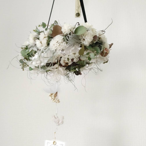 白スターチス フライングリース リース champ de fleure 通販 16914225