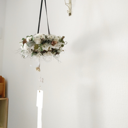 白スターチス フライングリース リース champ de fleure 通販 16914225