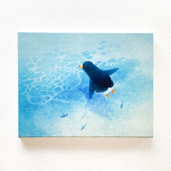 【受注生産】菜生のキャンバスイラスト F6号｢浅瀬のゆったり海｣ 3枚目の画像