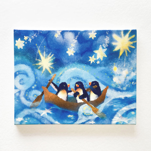 受注生産】菜生のキャンバスイラスト F6号｢海の流れ星｣ イラスト