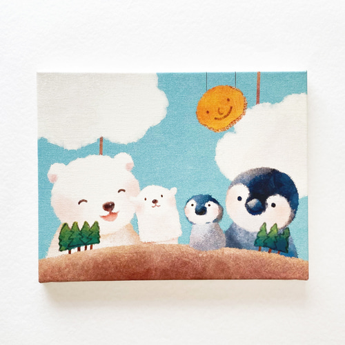 Amazon.co.jp: 猫だらけ F3キャンバス アクリル画 原画 アート