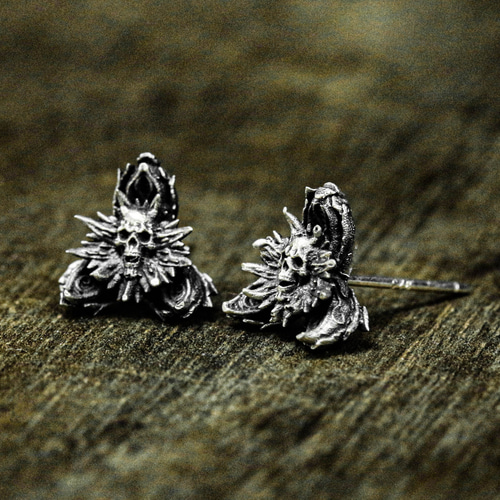ソウルイーター フラワーピアス フラワーイヤリング シルバー フラワー