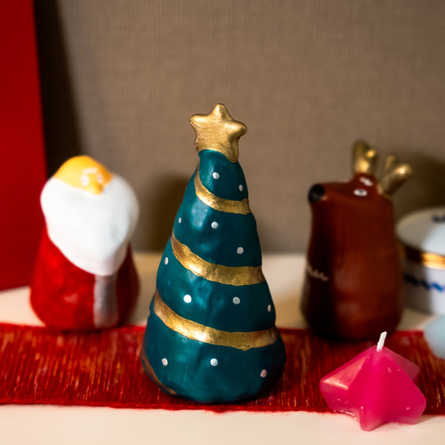 激レア！アトリエおはよう　おはようはりこ　張り子　クリスマスツリー　クリスマス クリスマスツリー 張り子 No.02 クリスマスツリー NANAIDO 七井堂 通販