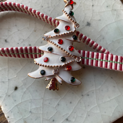 クリスマスツリーの帯留　三分紐付き 1枚目の画像