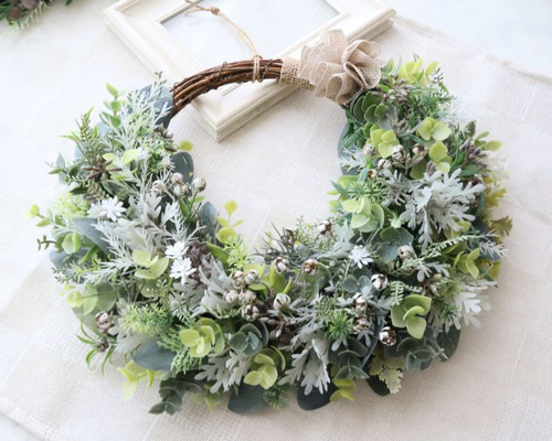 造花リース│ユーカリと実ものナチュラルリース｜造花ギフト｜アーティ