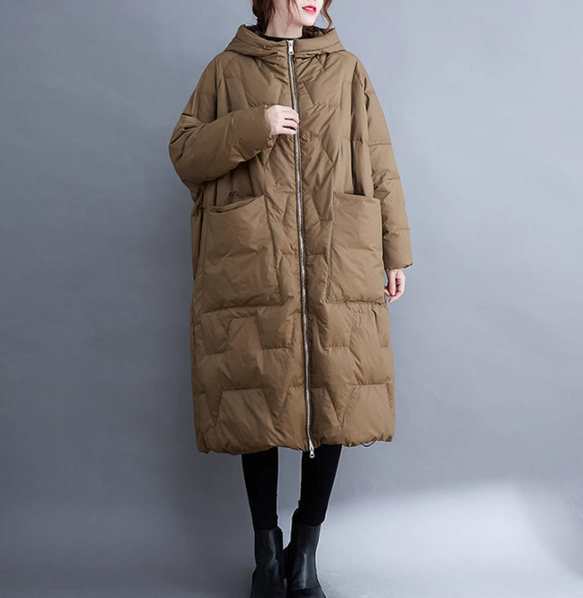 JOIN♥2色 冬暖かい ダウンジャケットの上着 オーバーサイズ 　ゆったり 4枚目の画像