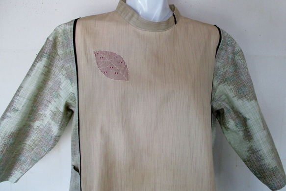 ７４９６　紬の着物で作ったプルオーバー　#送料無料 9枚目の画像