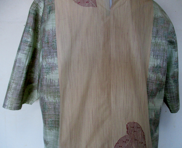 ７４９６　紬の着物で作ったプルオーバー　#送料無料 14枚目の画像