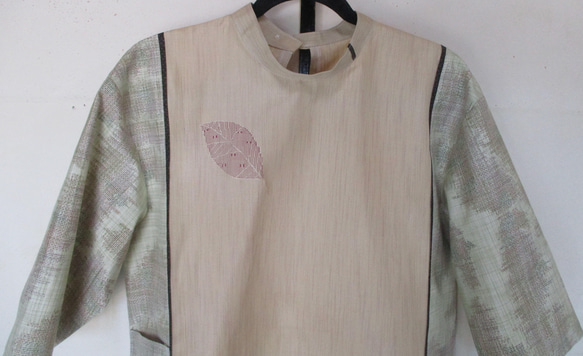 ７４９６　紬の着物で作ったプルオーバー　#送料無料 3枚目の画像