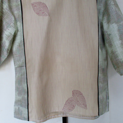７４９６　紬の着物で作ったプルオーバー　#送料無料 4枚目の画像
