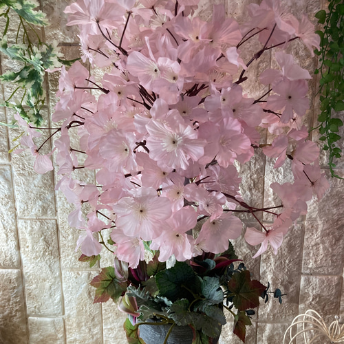 光触媒　人工観葉植物　ウォールグリーン　フェイクグリーン　桜アレンジajt' 光触媒 人工観葉植物 ウォールグリーン フェイクグリーン 桜