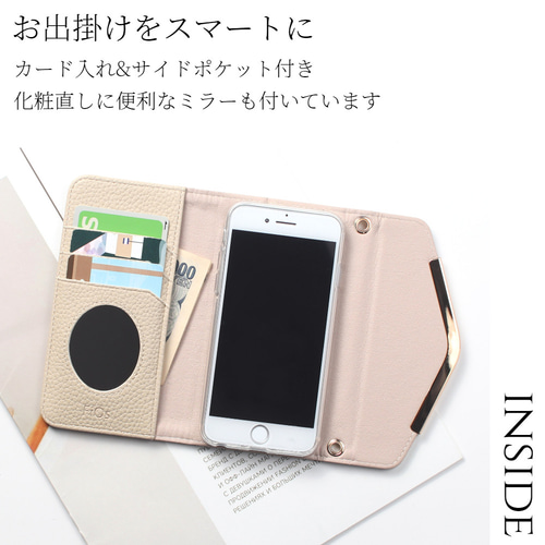 iphone14 ケース 手帳型 ミラー付き iphone14Pro カード収納