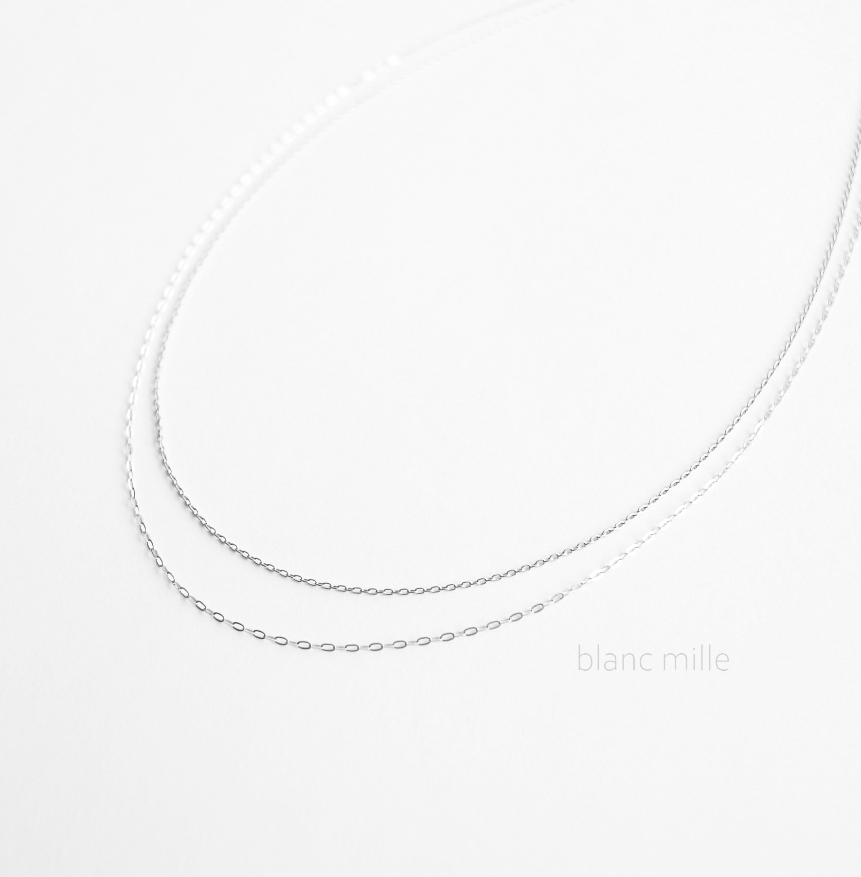 No.n-pw○*Pt850 2連ネックレス○*プラチナ850無垢チェーンネックレス○*プラチナ シンプルネックレス