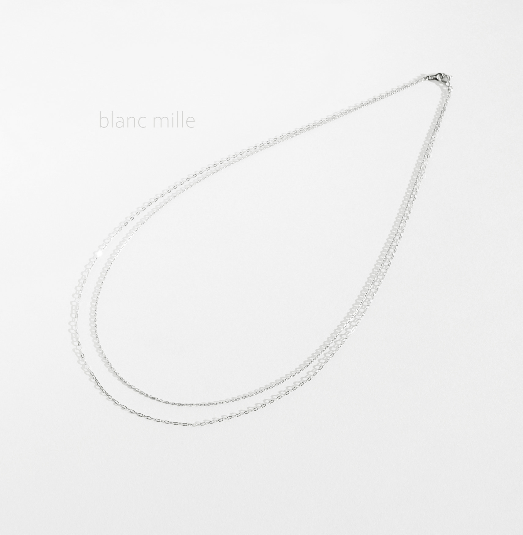 No.n-pw○*Pt850 2連ネックレス○*プラチナ850無垢チェーンネックレス○*プラチナ シンプルネックレス