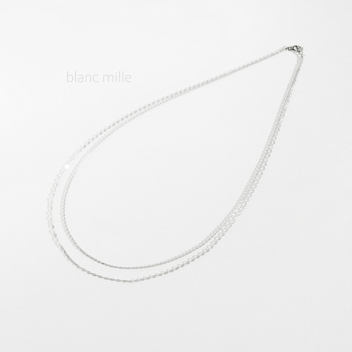 No.n-pw○*Pt850 2連ネックレス○*プラチナ850無垢チェーンネックレス