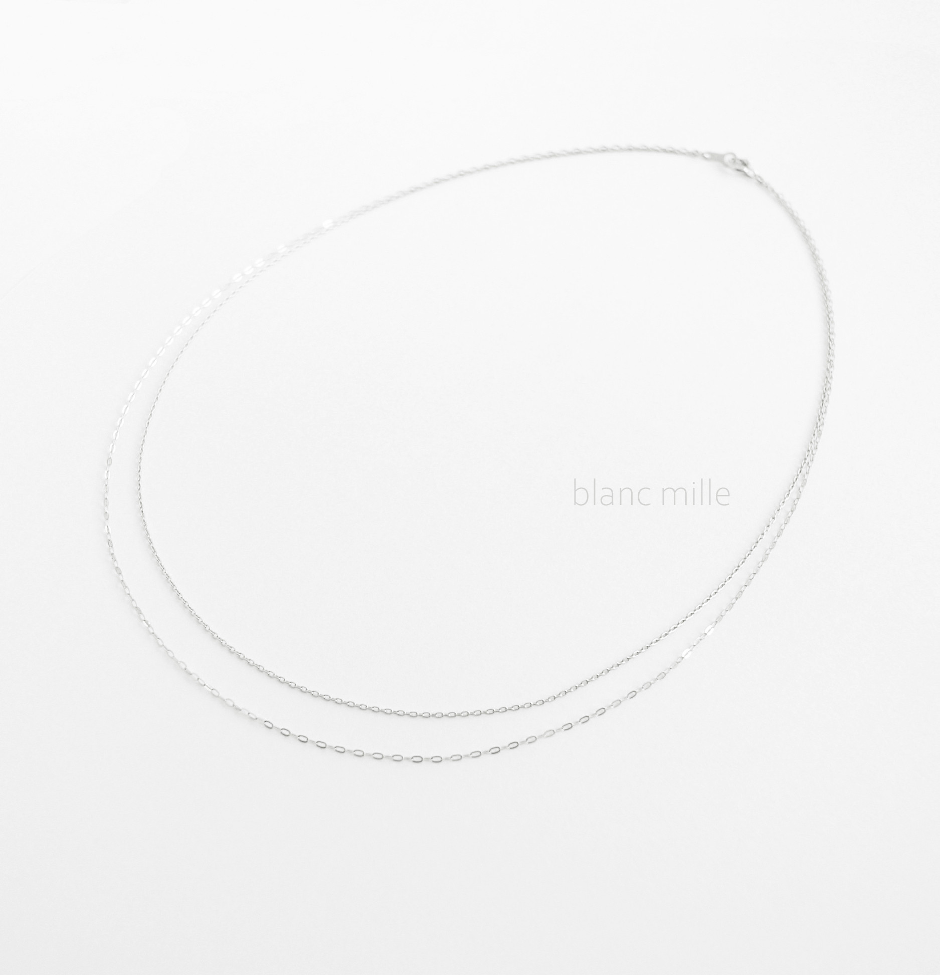 No.n-pw○*Pt850 2連ネックレス○*プラチナ850無垢チェーンネックレス○*プラチナ シンプルネックレス